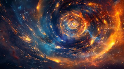 Aufkleber - an abstract concept of time depicted as a swirling vortex ai generated illustration