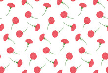 Seamless Pattern With Carnations For Greeting Cards, Flyers, Social Media Wallpapers, Etc. 