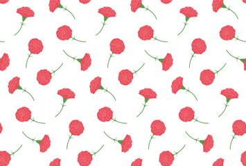 Wall Mural - seamless pattern with carnations for greeting cards, flyers, social media wallpapers, etc. 