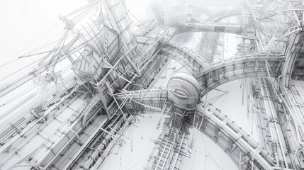 Poster - an intricate drawing of a futuristic skyscraper ai generated illustration