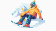 Man snowboarder resting at pub vector icon isolated