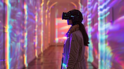 Fototapete - Blurring the lines between reality and virtuality  AI generated illustration