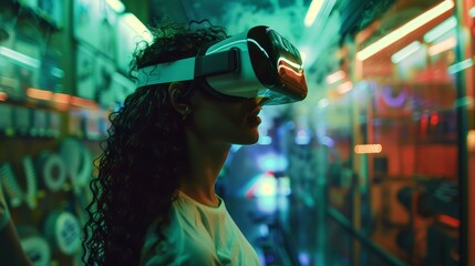 Fototapete - Blurring the lines between reality and virtuality  AI generated illustration