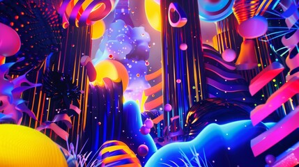 Aufkleber - bold typography and graphic design elements in a psychedelic scene ai generated illustration