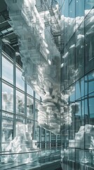 Poster - buildings as a framework for a creative facial expression ai generated illustration