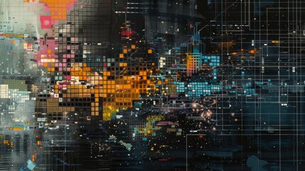 Aufkleber - Capturing the essence of data visualization in art  AI generated illustration