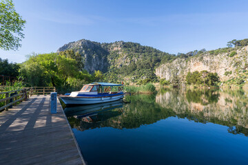 Wall Mural - Dalyan Town riverside view in Mugla Province of Turkey