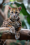 ocelot on a tree branch