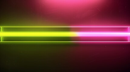 Poster - craft a futuristic design with two horizontal bars in neon pink and neon green ready for text ai gen