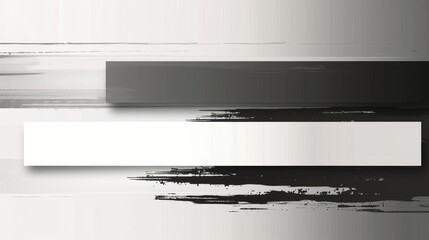 Leinwandbilder - Create a  graphic design featuring two horizontal bars in black and white with empty space for text  AI generated illustration