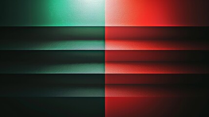 Leinwandbilder - Create a vibrant design with two horizontal bars in crimson and emerald suitable for adding text  AI generated illustration