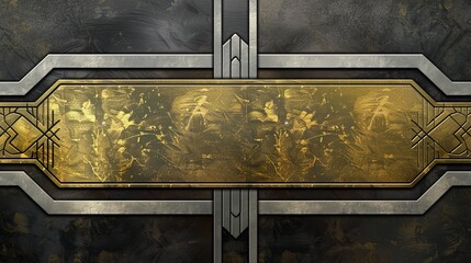 Aufkleber - create an art deco-inspired design with two horizontal bars in gold and silver ideal for adding text