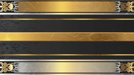 Aufkleber - create an art deco-inspired design with two horizontal bars in gold and silver ideal for adding text