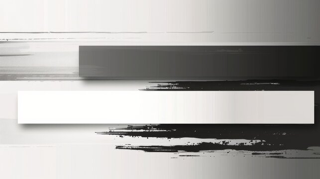 Create a  graphic design featuring two horizontal bars in black and white with empty space for text  AI generated illustration