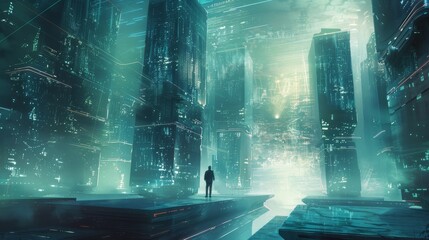 Poster - Drawing inspiration from technology and science fiction  AI generated illustration