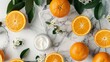Elegant composition featuring oranges and face cream  AI generated illustration