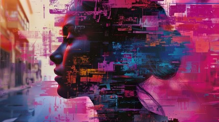 Aufkleber - Embracing the digital revolution in art  AI generated illustration