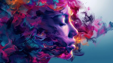Poster - embracing the fluidity of digital media in art creation ai generated illustration