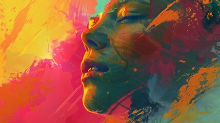Aufkleber - Embracing the possibilities of digital painting  AI generated illustration
