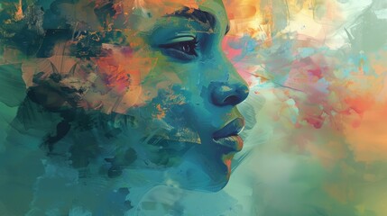 Aufkleber - Embracing the possibilities of digital painting  AI generated illustration