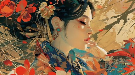 Aufkleber - Emulating traditional art styles through digital means  AI generated illustration