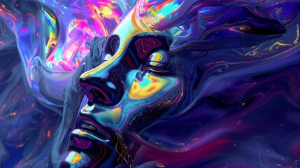 Aufkleber - Experimenting with new forms of digital art  AI generated illustration