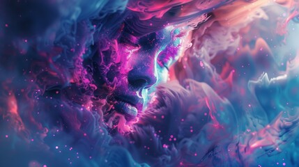 Aufkleber - Experimenting with new forms of digital art  AI generated illustration