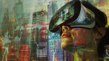 Aufkleber - Experimenting with virtual reality in art creation  AI generated illustration