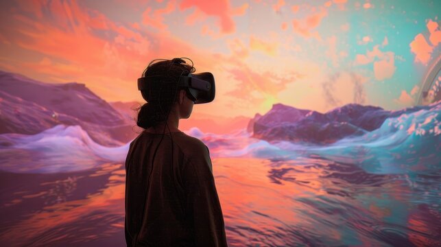 Experimenting with virtual reality in art creation  AI generated illustration