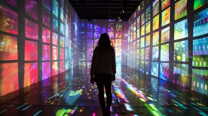 Fototapete - Exploring the intersection of art and technology  AI generated illustration
