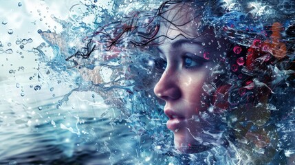 Aufkleber - Fusing photography and digital manipulation techniques  AI generated illustration
