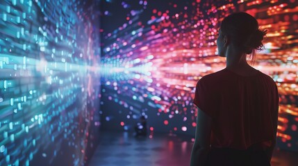 Fototapete - Harnessing the power of data in artistic expression  AI generated illustration