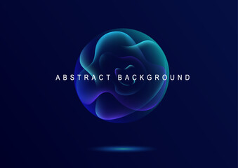 Wall Mural - Gradient neon color sphere. Round holographic gradients. Glowing bright liquid gradient shape. Curved line for banner and flyer, social media. Vector twirl.