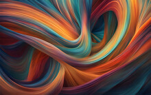 Abstract Background. Colorful Twisted Shapes In Motion.