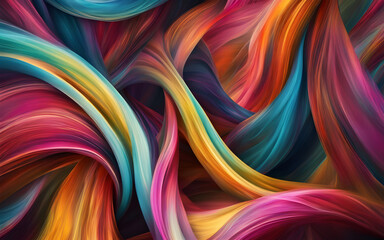 Wall Mural - Abstract background. Colorful twisted shapes in motion.