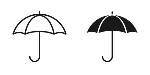 Wall Mural - Umbrella icon. Rain protection parasol vector illustration sign. Weather symbol or logo isolated.