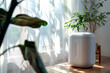 Air purifier on a wall comfortable home. Fresh air and a healthy lifestyle	