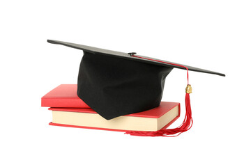 Poster - PNG, graduate hat, isolated on white background.