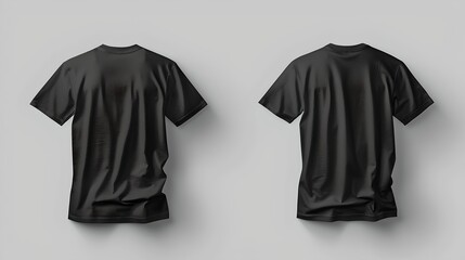 Wall Mural - Minimalist black t-shirts displayed on a plain background. Ideal for branding and mock-ups. Simple design, versatile use for fashion and apparel. AI