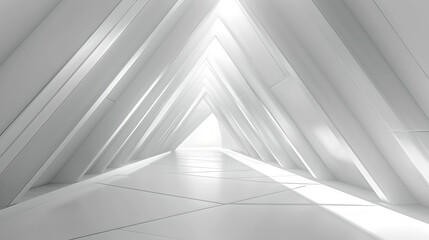 Poster - Modern Abstract Architecture Design in White. Simplicity and Clean Lines. Bright Minimalistic Art Space. Geometric Aesthetic. Contemporary Background. AI