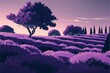 AI generated illustration of the purple lavender field
