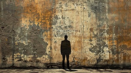 Wall Mural - silhouette of a person in the street