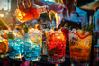Art of creating the best, most colorful, creative and refreshing cocktails and drinks. Ai generated