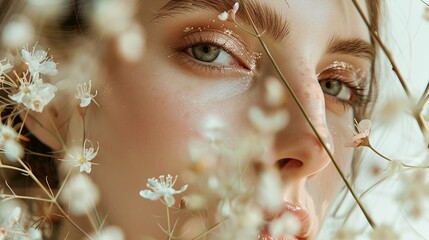 Aufkleber - A stunning beauty editorial showcasing eco-friendly   AI generated illustration