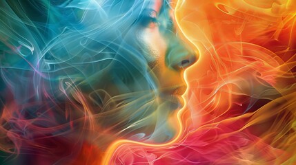 Aufkleber - An abstract representation of the healing power of beauty  AI generated illustration