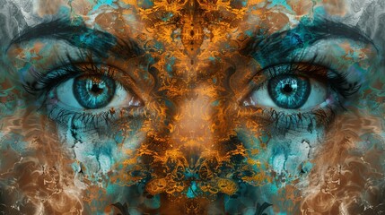 Aufkleber - Enigmatic eyes in a surreal arrangement  AI generated illustration