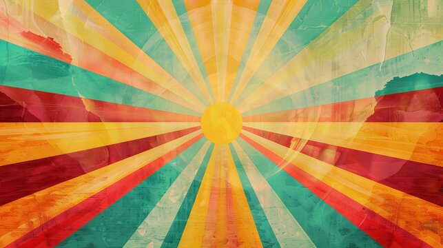 Radiant sunbursts in a geometric layout  AI generated illustration