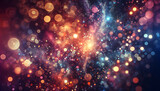 Fototapeta Przestrzenne - for advertisement and banner as Cosmic Bokeh A cosmic dance of bokeh lights evoking the vastness of space in an abstract form. in abstract digital wallpapers theme ,Full depth of field, high quality ,
