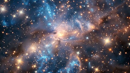Aufkleber - Shimmering stars in a cosmic pattern  AI generated illustration