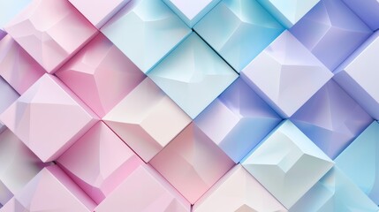 Aufkleber - Soft pastel colors in a D geometric pattern  AI generated illustration